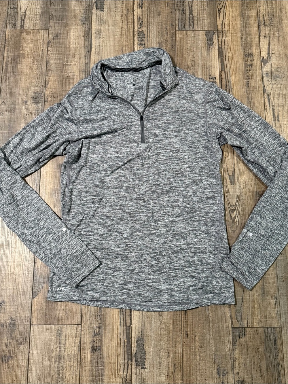 Nike Sweater Men Small Gray 1/4 Zip Pullover Running Reflective Dri Fit